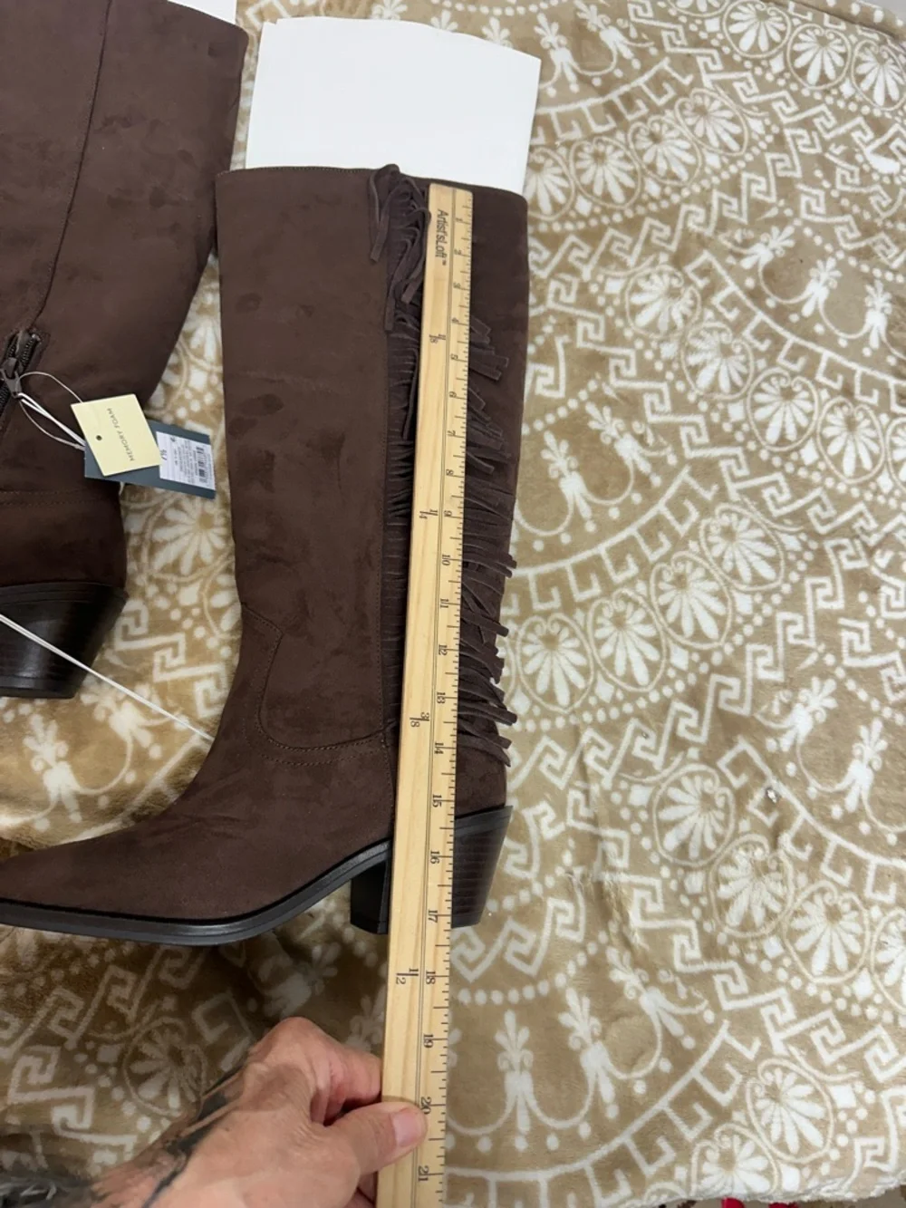 Universal Thread Brown Over-the-Knee Fringe Boots